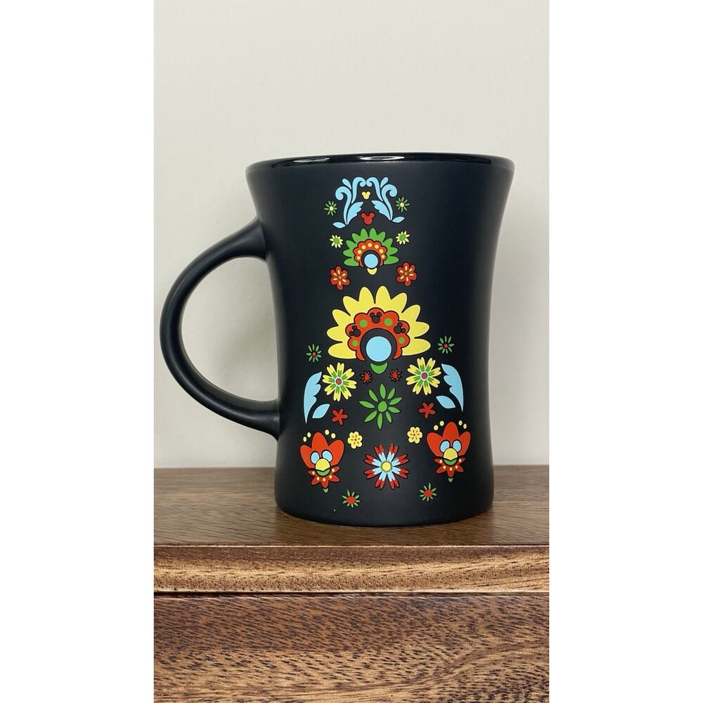 Disney Epcot Mexico World Showcase Hidden Mickey Floral DOD Coffee Mug Cup - Picture 3 of 7